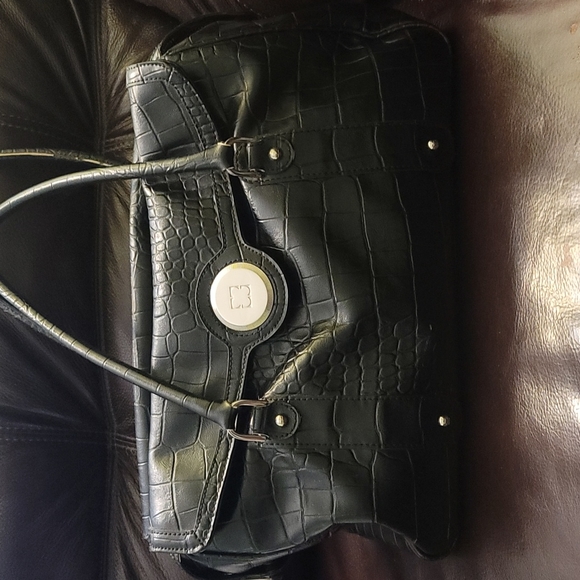LIZ CLAIBORNE NEW YORK FAUX CROC SATCHEL PURSE HANDBAG - Picture 1 of 11